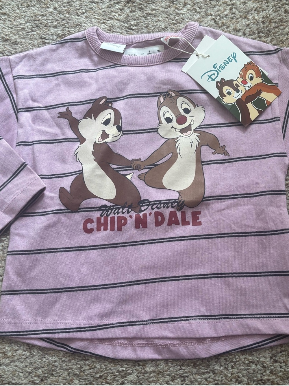 Zara Lavender Chip 'n' Dale Short Sleeve Tee